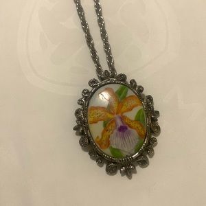 Large Handmade Ceramic Flower Necklace